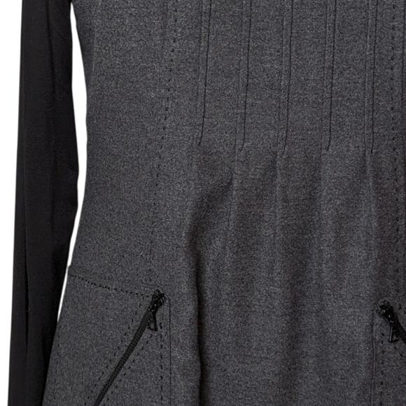 Vintage Y2K PHOEBE COUTURE Long Sleeve Blend Black Gray Dress With Pockets 6 - Picture 2 of 3